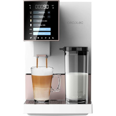 Cecotec Vollautomatische Kaffeemaschine Cremmaet Compactccino White Rose, 19 Bar, Milchbehälter, Thermoblock-System, 5 Mahlstufen, 150g Kaffeespeicher