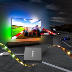 Lytmi TV LED fona apgaismojums ar HDMI 2.0 sinhronizācijas lodziņu un gaismas lentēm, moderns RGBIC LED apgaismojums 25 ~ 55 collu televizoriem, sagriežama sinhronizācijas gaismas josla spēlēm, mūzikai, filmām