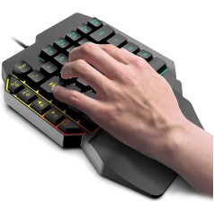 CCYLEZ Single Hand Keyboard Gaming Keyboard 39 taustiņu mehāniskā tastatūra PUBG ar pievilcīgiem gaismas efektiem datorspēlētājiem