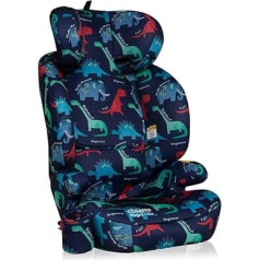 Cosatto Ninja 2 i-Size Child Seat - From 100-150 cm, Approx. 4-12 Years, R129 Booster Seat with High Back, Headrest, Easy to Adjust with Strap or Isofix, Forward Facing (D is For Dino)