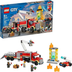 LEGO City Ugunsdzēsēju komandvienība 60282 konstruktors; jautrs ugunsdzēsēju rotaļlietu komplekts bērniem, jauns 2021 (380 gabaliņi)