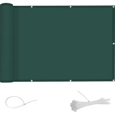 AXT SHADE Balkona aizsegs, 100 x 1000 cm, balkona apšuvums, balkona pārsegs, balkona aizsegs, necaurspīdīgs, 100% ūdensnecaurlaidīgs poliestera audums, UV aizsardzība, zaļš
