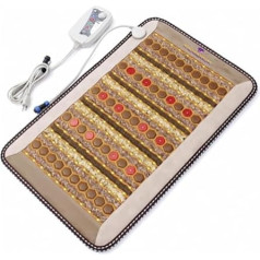 MediCrystal ThermoGem Far Infrared Organic Stimulation Mat - 50 x 80 cm Mini spilventiņš - Dabīgais ametists turmalīns nefrīts Mini 32 collas garums x 20 collas platums