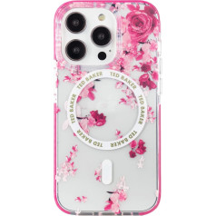 Ted Baker Scattered Flowers Antishock Case saderīgs ar iPhone 15 Pro saderīgs ar Magsafe - caurspīdīgi rozā krāsā