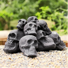 heyfurni Halloween Skull Ceramic Wood keramikas baļķu komplekts Bioetanola kamīniem, gāzes kamīnam, etanola kamīnam, alkohola kamīnam, (12 gabali ar galvaskausa kaulu variācijām)