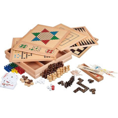 Philos 3101 - Holz-Spielesammlung, Premium Edition, mit 100 Spielmöglichkeiten