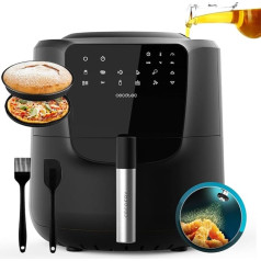 Cecotec Heißluftfritteuse 5,5 L Cecofry Rain Pack ohne Öl. Air Fryer mit Zubehör. 1550 W, integrierte Ölsprühdüse, automatische und manuelle Sprühfunktion, Touch-Bedienung, Selbstreinigung.