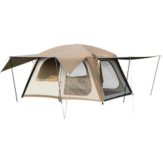 Vidalido kempinga telts 4-6 personām/8-10 personām ar 3 durvīm un 2 istabām Liela ģimenes telts Divkārša ūdensizturīga pārnēsājama Glamping telts Lielas teltis āra kempingiem Pārgājieniem un