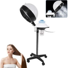 Salon matu tvaicētājs, 600 W regulējams taimeris Salon Rolling Stand Hooded matu krāsošana Perming kondicionieris tvaicētājs cirtainiem dabīgiem matiem ārstēšana Frizētava Spa rīki