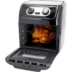 Just Perfecto karstā gaisa fritēze XXL 12 L - Gaisa fritēze līdz 200 °C - cepšana bez eļļas ar 12 programmām - 1800 W rotācijas grila gaisa fritēze ar piederumiem un apgaismojumu - karstā gaisa fritēze bez tauku