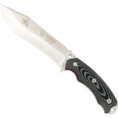 Cudeman 125-M JJSK2 Peilis Böhler tērauda asmens N-695 15,5 cm, melns 11,5 cm Micarta rokturis medībām, makšķerēšanai, izdzīvošanai un bušcraft + pudeles turētājs