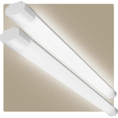 Pack of 2 Wet Room Light LED 120 cm, 36 W 4000 LM griestu gaismas LED caurule, IP65 ūdensizturīga LED lampa pagrabam, darbnīcas lampa, vannas istabas lampa, garāžas lampa, mitras telpas lampa pagrabam, virtuvei, garāžai