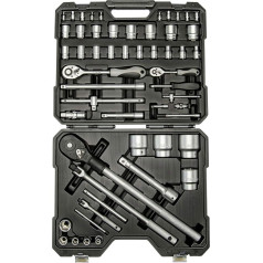 Uzgriežņu atslēgu komplekts 1/4 + 1/2 + 3/4 collas, kas piepildīts ar sprūdratiem un sešstūrainiem ieliktņiem Profesionāla instrumentu kaste Auto instrumentu skrūvgriežu komplekts Nr. 3980 Giant WGB