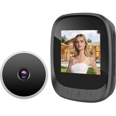 Smart Peephole Doorbell kamera, 2,4 collu 0,3 MP inteliģentā video durvju skatītāja, drošības acs novērošanas kameras displejs, 90° plats leņķis mājas drošībai