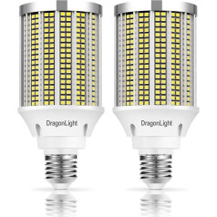 DragonLight 2024 Jaunākās 50 W īpaši spilgtās 50 W kukurūzas gaismas LED spuldzes (aizvieto 400 W) - E27 Edisona LED spuldze - 6000 K vēsā baltā krāsā 5000 LM komerciālam apgaismojumam - garāžu darbnīcām birojiem pagalmiem (iepakojums