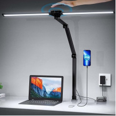 Tyonto 1300LM Double Head Desk Lamp LED Dimmable Gesture Control 24 W 76 cm Clampable Monitor Lamp Table Lamp Daylight Lamp Clampable Desk for Home Office Swivel Arm Lamp Office Lamp Desk