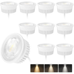 KYOTECH 10 LED moduļu komplekts Ultra Flat Diametrs 50 x 23 mm 3CCT 4,9 W 500 LM Silti balta 3000 K Dabiski balta 4000 K Auksti balta 6500 K Dimmable LED modulis aizstāj GU10 MR16 spuldzes 38° iegremdēšanai