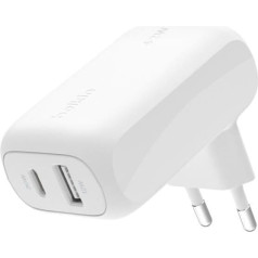 Boostcharge 42w usb-c 3 0w usb-a 12w tīkla lādētājs balts