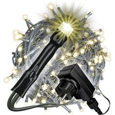 Nipach GmbH 400 LED Warm White Fairy Lights ar transformatoru + taimeris zaļš kabelis Ziemassvētku rotājumi Ziemassvētku apgaismojums Ziemassvētku apgaismojums Party Decoration garums 50 m Gaismas dekorēšana Ziemassvētki