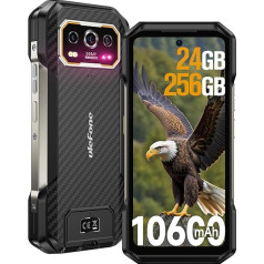 Ulefone Armor 27 Āra viedtālrunis, Android 14 mobilie telefoni, 24GB+256GB/SD-2TB Āra mobilais tālrunis 10600mAh/33W, 64MP+50MP+50MP+32MP kamera ar 6,78 collu FHD+ 120Hz, IP68/69K 4G Dual SIM mobilais telefons