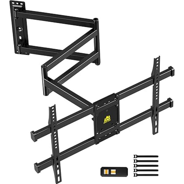 FORGING MOUNT TV sienas stiprinājums ar 820 mm īpaši garu šarnīrveida roku 37-75 collu (līdz 40 kg), sienas stiprinājums TV pagriežams, pagriežams 180° leņķī, pagriežams stūra TV kronšteins, 3 salokāmas rokas VESA 600 x 400 mm