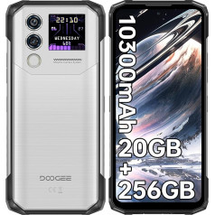 DOOGEE Blade 10 MAX āra viedtālrunis ar Android 14, 20GB + 256GB/2TB āra mobilais tālrunis bez līguma, 10300mAh būvlaukuma mobilais tālrunis, 6,56 collas ar 1,54 collas displeju, 50MP + 8MP, 4G