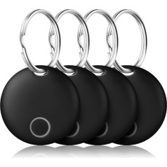 Ainiv Smart Tag Pro, 4pcs Key Finder, Suitcase Tracker Compatible with Apple, App (iOS Only), Anti Loss Bluetooth Key Finder for Luggage/Bags, Replaceable Battery, IP67 Waterproof