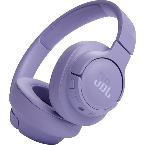 JBL Tune 720BT bezvadu austiņas uz ausīm - ar JBL Pure Bass skaņu, Bluetooth un vieglu, salokāmu dizainu - līdz 76 stundām mūzikas atskaņošanas - violetas krāsas