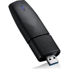 Zyxel WIFI 6 AX1800 USB zibatmiņas zibatmiņas disks - Atbalsta MU-MIMO, OFDMA, lai nodrošinātu tīkla darbību bez kavēšanās. Uzlabota drošība ar WPA2/WPA3 šifrēšanu [NWD7605]