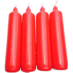 Pack of 25 Advent Candles Red Approx. 25 x 135 mm (25 x 4 Pieces) Christmas Tree Candles, Pyramid Candles, Tree Candles, Candles