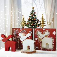 Christmas Candles (Red and White Elk Set)