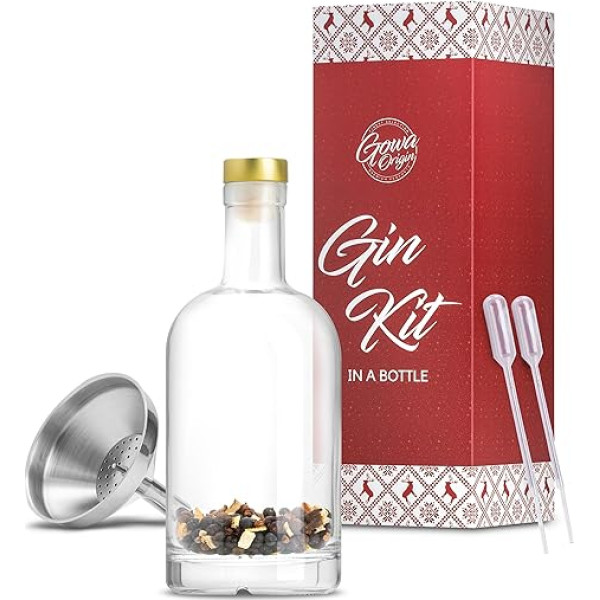 GOWA ORIGIN® DIY Gin komplekts - dāvana Nr. 1 džina cienītājiem! | 1,4 L DIY Gin, Ražots Austrijā | #1 Gin dāvanu komplekts + 140 lappušu Gin Bībele [E-grāmata] Gin veidošanas komplekts, Gin Make Yourself Set