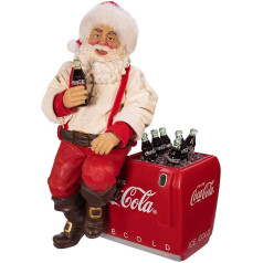 Kurt S. Adler Kurt Adler Coca-Cola Santa Sitting on Cooler Table, daudzkrāsains