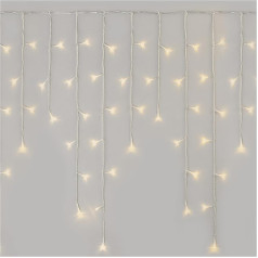 EMOS LED Icicle Fairy Lights, 5 m Ziemassvētku gaismiņas + 5 m kabelis, 8 gaismas režīmi, tālvadības pults un barošanas avots ar taimeri, 300 LED, IP44, izmantošanai iekštelpās un ārpus telpām, silti balts