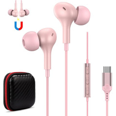 USB C austiņas iPhone 15 Samsung Galaxy A55 A55 A35 A34 A54 A53 A33 S23 Ultra S22 C tipa austiņas ar mikrofonu HiFi Stereo USB C austiņas austiņām priekš Xiaomi 14 13 12 11T Pixel 8a 7 OnePlus 12