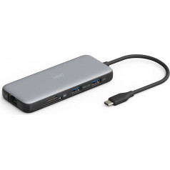 Dokēšanas stacija usb c tipa 8 porti 2x hdmi 4k/60hz pd 3.0