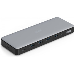 Dokēšanas stacija usb c tipa 13-port 3x hdmi 2x displayport 4k/60hz dc-jack 150w