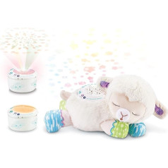 VTech Baby 3-in-1 Starlight Sheep - mīļa mūzikas kastīte miega palīglīdzeklis ar gaismas projektoru, mūziku un skaņām - bērniem no dzimšanas