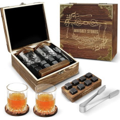 E EASTSTORM Whiskey Gifts for Men, Whisky Glasses Set, Whisky Set Gifts for Men, Wiskey Men Including Whiskey Glass, Whiskey Stones, Christmas for Husband and Father