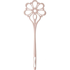 VICASKY Long Handle Dust Racket Traditional Flower Shape Quilt Clap Carpet Dust Removal Racket Bed Cleaning Dust Cloth for Home Bedroom