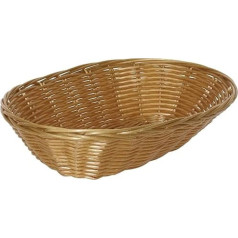 Olympia Poly Wicker Oval pārtikas grozu komplekts (6 gab.), brūns, izmērs: 60 (H) x 230 (W) x 160 (D) mm, piemērots mazgāšanai trauku mazgājamā mašīnā - pārtikas produktu noformējums maizei, konditorejas izstrādājumiem, hotdogiem, čipsi, T