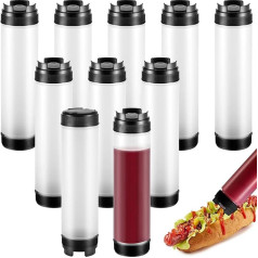 Tideme 16oz izspiežamās pudeles garšvielām Liels vārsts ar apgrieztu hermētisku mērces dozatoru Restorāns Catering Atkārtoti uzpildāms plastmasas mērču dozators 10 Pack