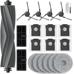 Rrochio 20 gab. putekļu sūcēja piederumu komplekts Dreame X40 Ultra Complete, komplektā ir 1 galvenā birste, 2 filtri, 6 salvetes, 6 putekļu maisi, 4 sānu birstes un 1 tīrīšanas birste.
