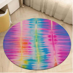 Apaļš paklājs, mīksts, absorbējošs, neslīdošs, vertikāls krāsu gradients, batikas efekts, paklājs viesistabai, durvju paklājs, 61 cm, mazgājams, apaļš paklājs guļamistabai, vannas istabai, ieejas zonai, Dini