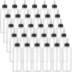 Tanlade 50pcs 100ml Spice Squeeze Bottles for Liquids, Empty Applicator Bottle, Plastic, Round, PET Twist Cap Spice Bottles, Spray Bottles with Twist Cap for Inks, Oils,