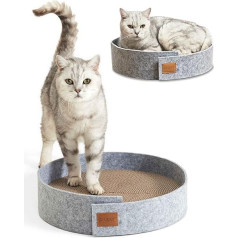 PiuPet® Cat Scratching Board, 38 cm diametrs, stilīgs kaķu skrāpēšanas dēlis, filca izskats, īpaši apaļš skrāpēšanas dēlis kaķiem, kaķu skrāpēšanas paklājs, kaķu skrāpēšanas dēlis, kaķu skrāpēšanas dēlis