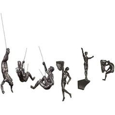 XYQXYQ Climber Sculpture 6 gabali Modern Dekoratīvās sienas mākslas vīriešu skulptūra Creative Rust Climbing Art Dekoratīvā mājas skulptūra