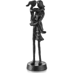 Sziqiqi Iron Mother Daughter Sculpture Gift - Black Metal Mother Daughter Statue for Mothers Day Birthday Unique Figure Ornament for Boyfriend Wife Sister Aunt