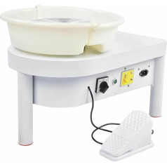 NArra Elektriskais podnieka ritenis, 25 cm, 350 W, keramikas veidošanas mašīna, māla vērpšanas ritenis pieaugušajiem, iesācējiem, DIY keramikas amatniecības darbiem ar pedāli un kājiņām skolas stundās, keramikas stendam, lietošanai mājās