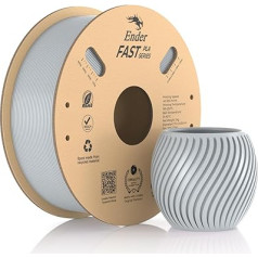 Creality Ender Fast PLA filaments 1,75 mm, 3D printeru filaments, liels ātrums līdz 300 mm/s, pārstrādājama kartona spole, piemērots vairumam FDM 3D printeru ar svaru līdz 1 kg sudraba krāsā